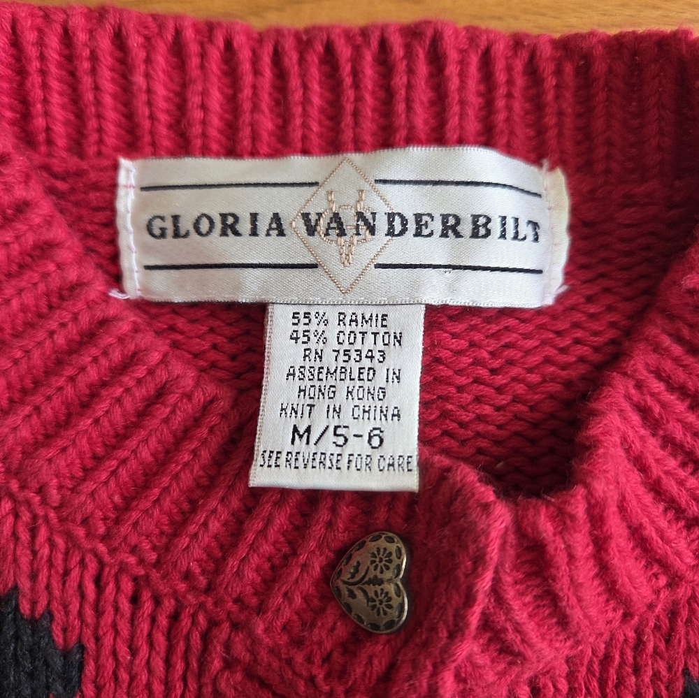 Vintage Gloria Vanderbilt Childrens Cardigan Natural Fibers Size 5/6 - Picture 5 of 5